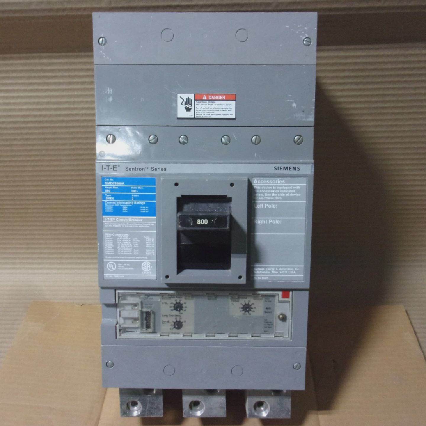 Siemens SMD SMD69800A 3 Pole 800 Amp 600V Circuit Breaker
