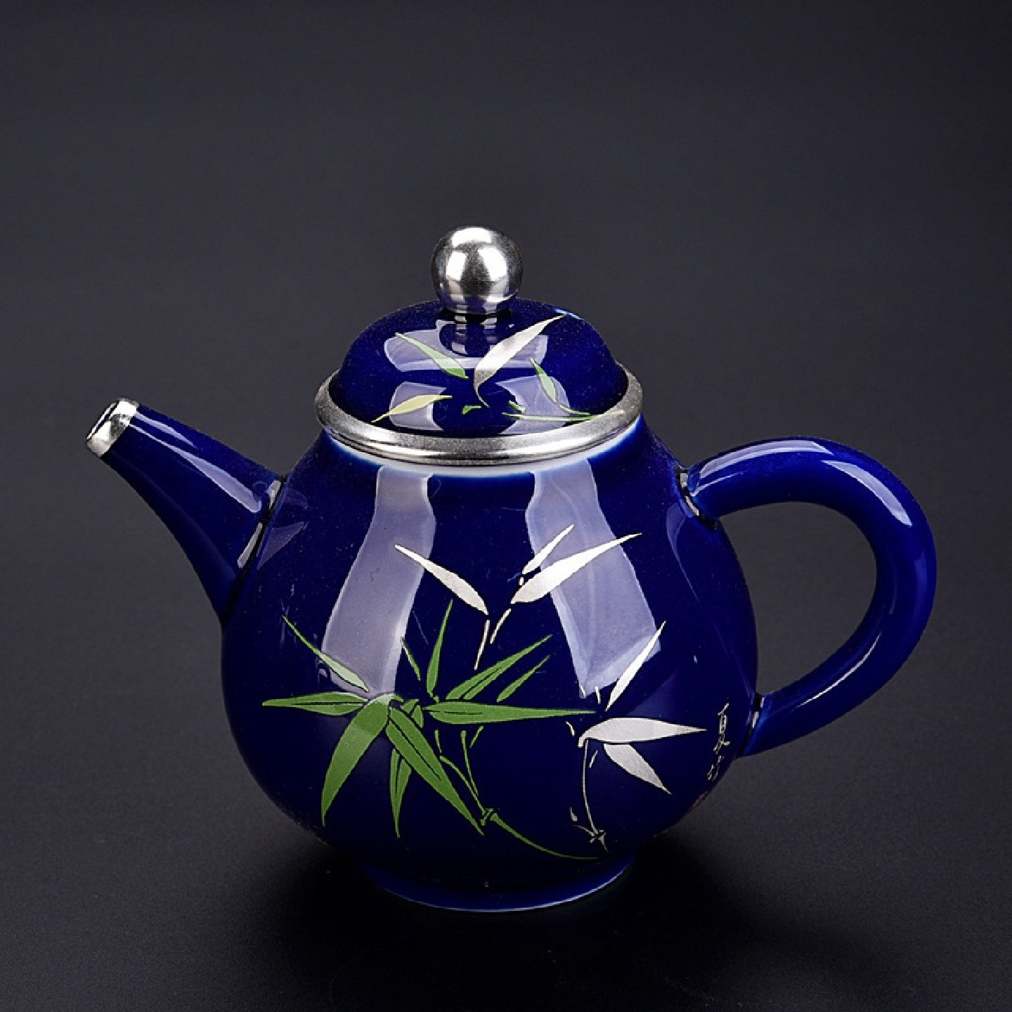 999纯银手工鎏银杯功夫分茶壶霁兰杯茶茶梅兰竹菊四镶银茶壶