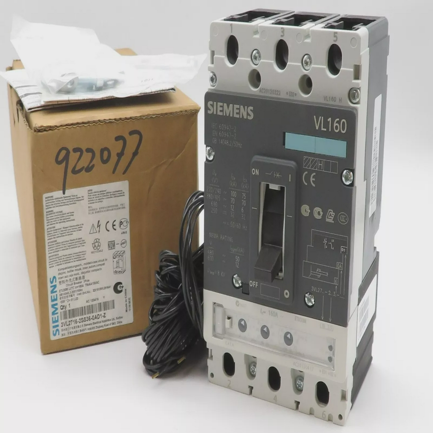 SIEMENSVL160Leistungsschalter3VL2716-2SS36-0AD1-ZCircuit