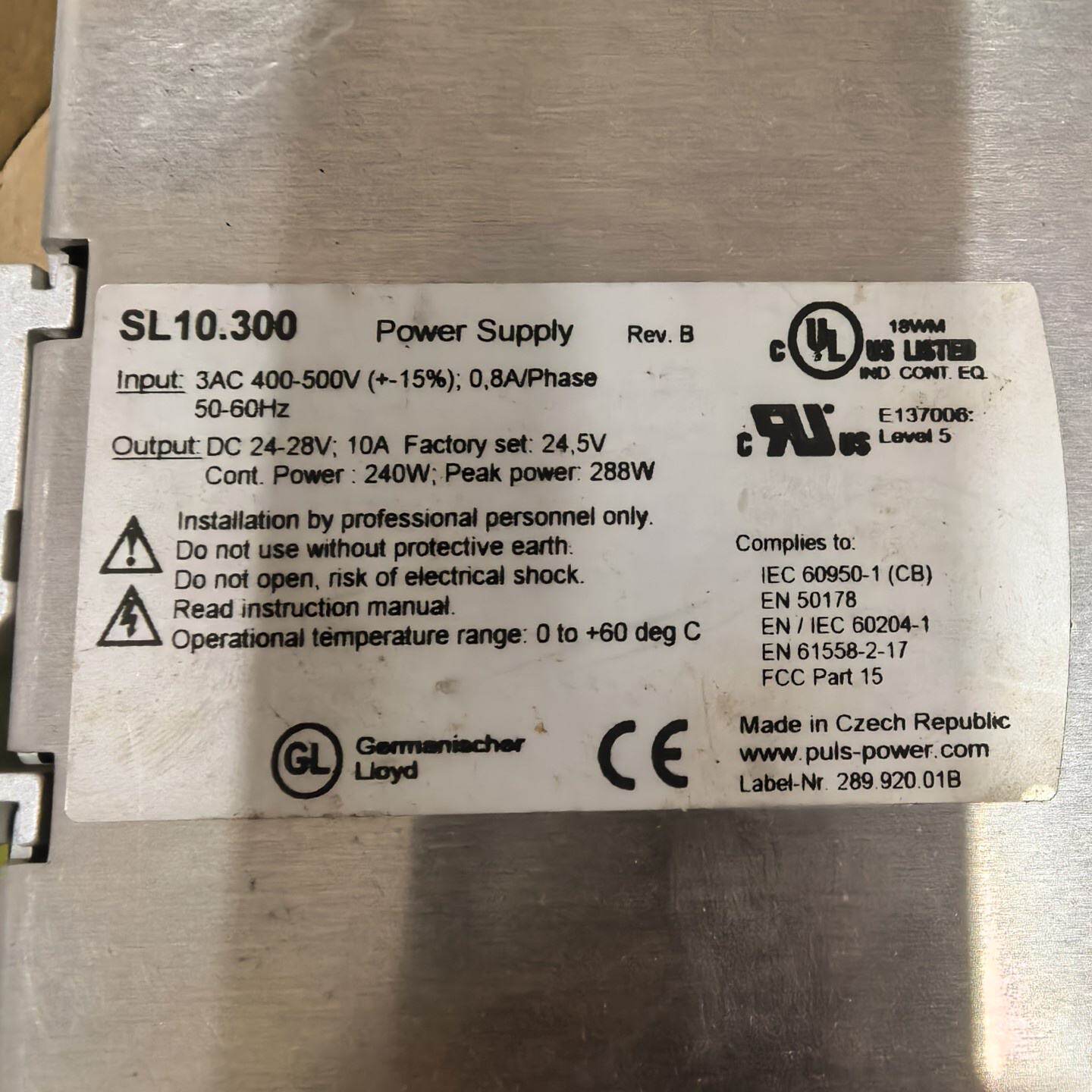 议价--PULS普尔世SL10.300开关电源,三相输入380V,输