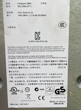 （请询价）CISCO思科WSC296024TTL24口管理交