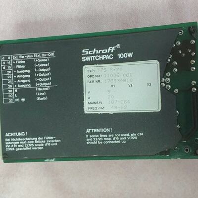 SCHROFFSWITCHPAC100WTPS52019英寸机架电源5V20APSU