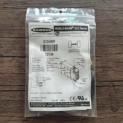 议价全新原装正品 BANNER邦纳 Q12AB6R 光电开关 72134 现货销售