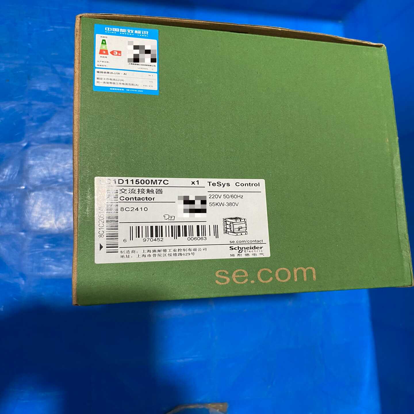 施耐德LC1D11500M7C接触器，全新原装正品，数量一台