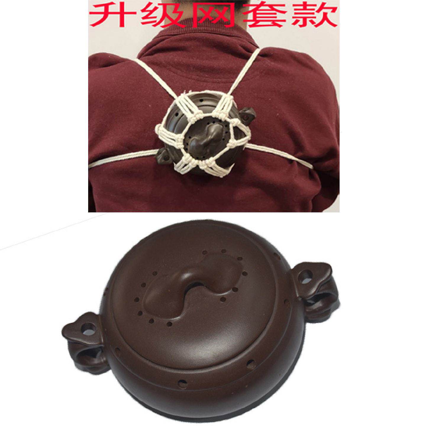 紫砂家用艾灸罐小儿陶瓷艾灸壶推拿宝宝随身艾条炉美容熏蒸器