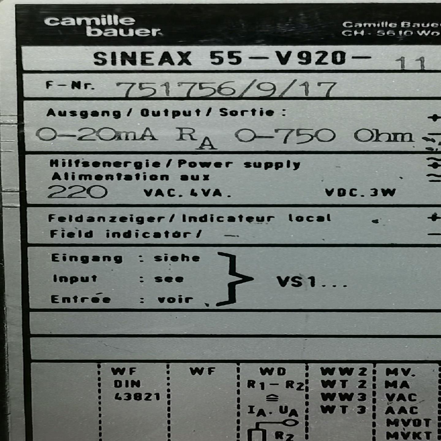 德国SINEAX55-V920-11询价
