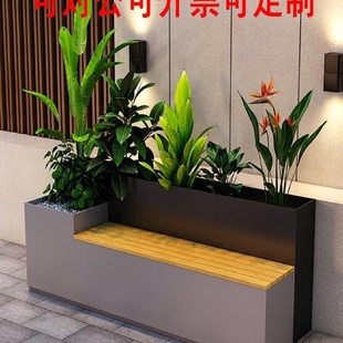 厂家直销花箱坐凳一体休闲不锈钢广场花槽隔断座椅组合简约景 新款