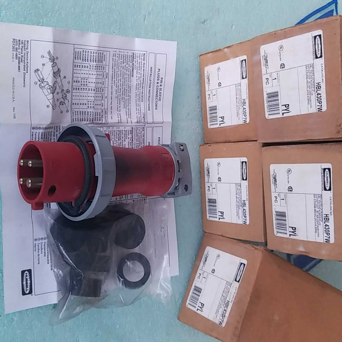 HUBBELL HBL430P7W 电源插头 30A 480（gg设备） - 实物图