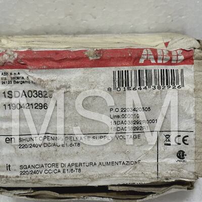 ABB yo 1sda038292r1 yc 1sda038302r1 shunt closing opening co