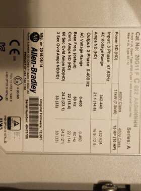 AB变桨变频器1.5WM用罗克韦尔20G11FC022议价