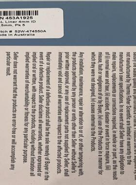 配件thermo不分流衬管453A1925 453T2999 453A1255-UI 议价