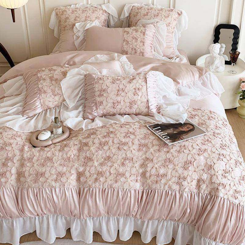 公主A类100兰精天丝四件套花卉刺绣被套仿真丝公主风裸睡床单床品,机械设备,其他机械设备,淘宝优惠券,粉丝福利购,淘宝优惠卷