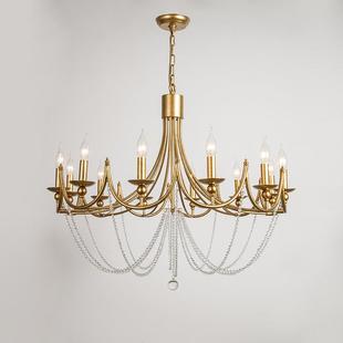 装 别墅样板间卧室轻奢创意个性 饰吊灯 复古吊灯客厅灯简约美式 法式