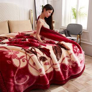 欧式 印花拉舍尔毛毯盖毯 床品双层加厚保暖加绒大版