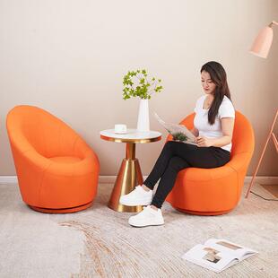 懒人沙发单人洽谈椅客厅卧室休闲 个性靠背网红款旋转迷你沙发