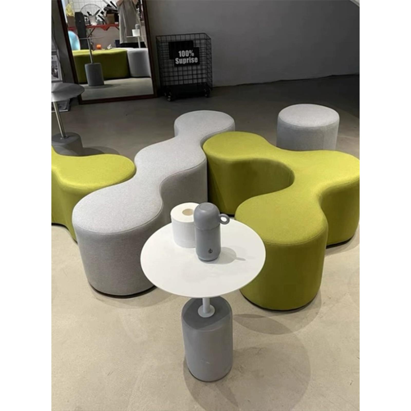 办公休闲区北欧异形沙发凳幼儿园培训班机构坐墩自由组合矮凳