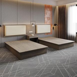 宾馆床酒店家具标间全套定制床箱全季五星级客房双人床民宿专用床