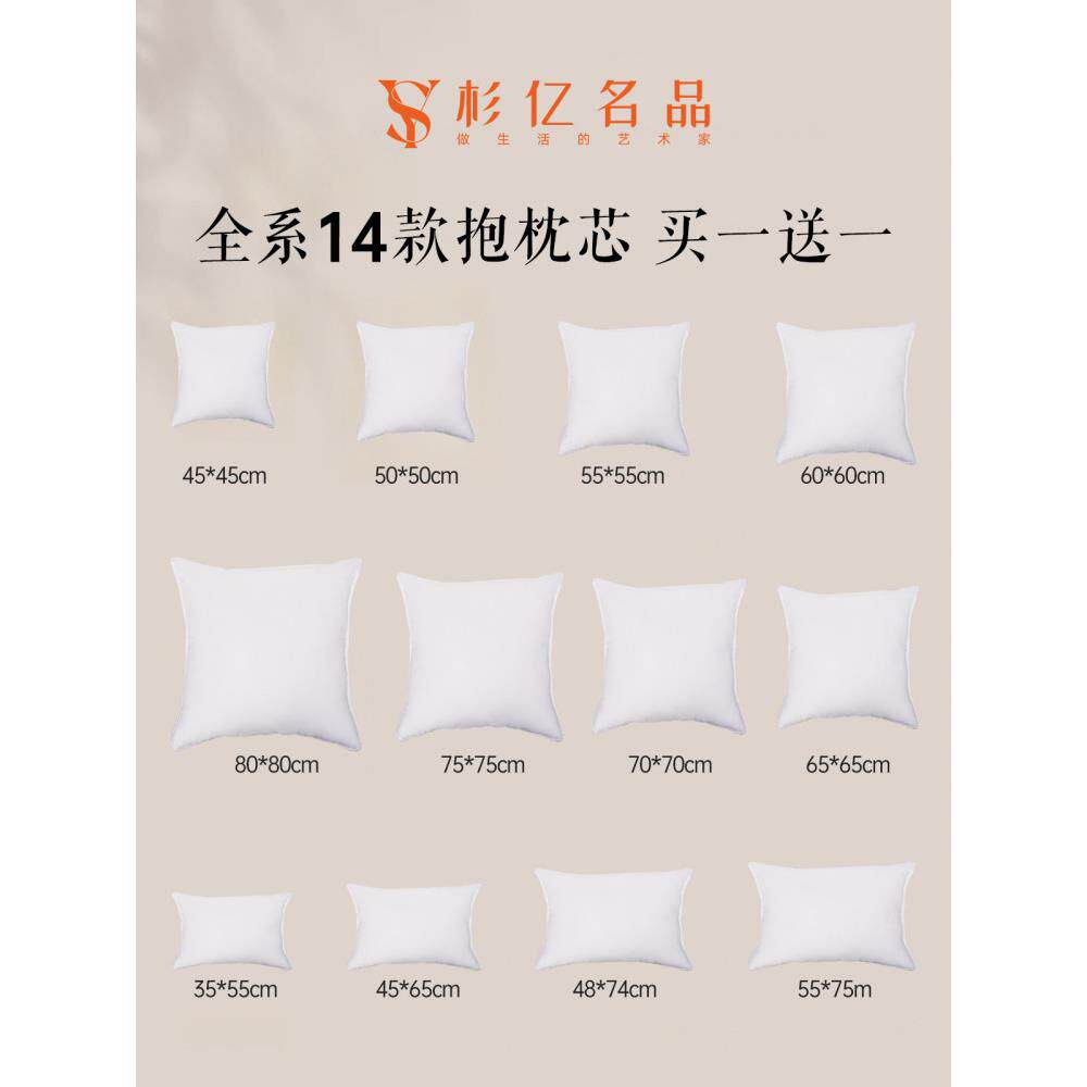 抱枕芯靠枕心沙发床上靠垫内胆飘窗靠背套腰枕内芯定制45 50 60