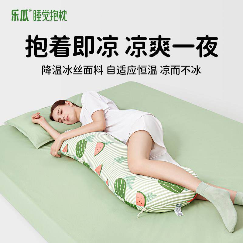 乐瓜夏季冰丝冰凉款瓜瓜睡觉抱枕夹腿女生专用可拆洗长条侧睡靠枕