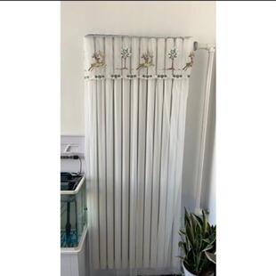 现代简约立式暖气片罩防尘遮挡装饰防熏墙竖款全包侧包暖气罩刺绣