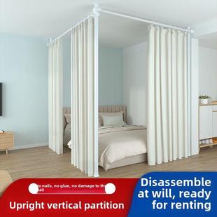 顶天立地衣架卧室落地多功能挂衣架出租屋屏风挡床隔断简易衣柜