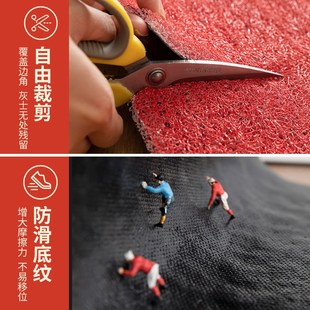 红色喜庆进门口家用脚垫子室内外玄关地毯 丝圈入户门地垫2025新款