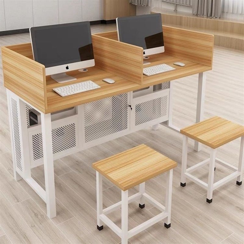 学校机房电脑桌课桌屏风多媒体教室课桌屏风双人屏风桌初中生学生