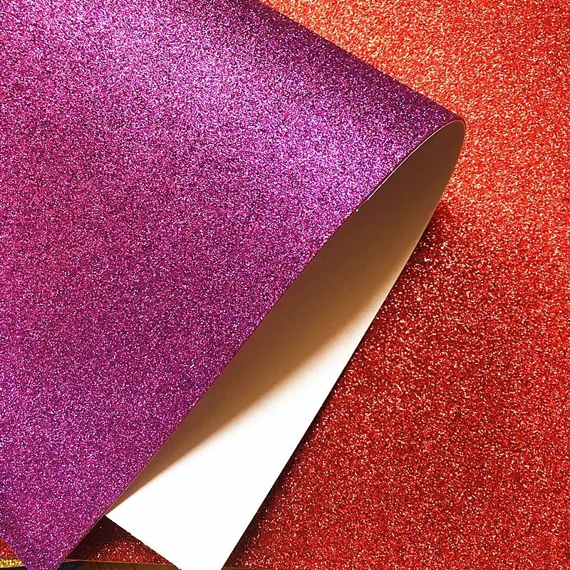 A4彩色金粉闪光亮片贴纸加厚手工带胶海绵纸儿童闪粉泡沫混色套装