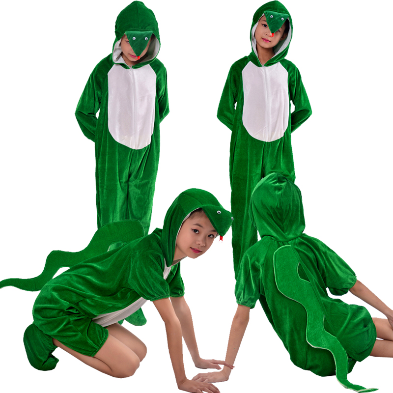 新款儿童动物小蛇演出服装幼儿园亲子舞台表演服青蛇卡通成人服装
