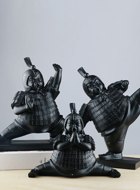 兵马俑摆件家居饰品新中式办公室电视柜玄关客厅创意装饰品搞笑