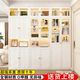 钢制家用落地书柜轻奢玻璃门展示柜儿童书架柜整墙到顶组合收纳柜