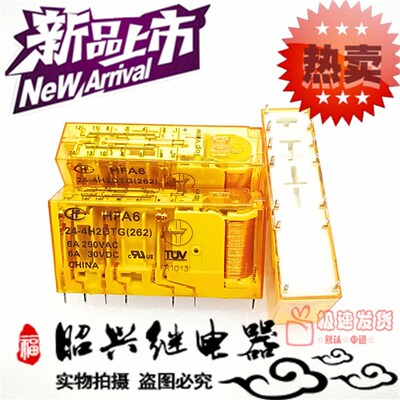 全新HFA6 24-4H2DTG宏发安全继电器四开二闭24VDC 通用G7SA-4A2B