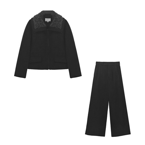 【玉米专属】冬季大翻领90白鸭绒羽绒服外套阔腿裤套装L58TZG1186