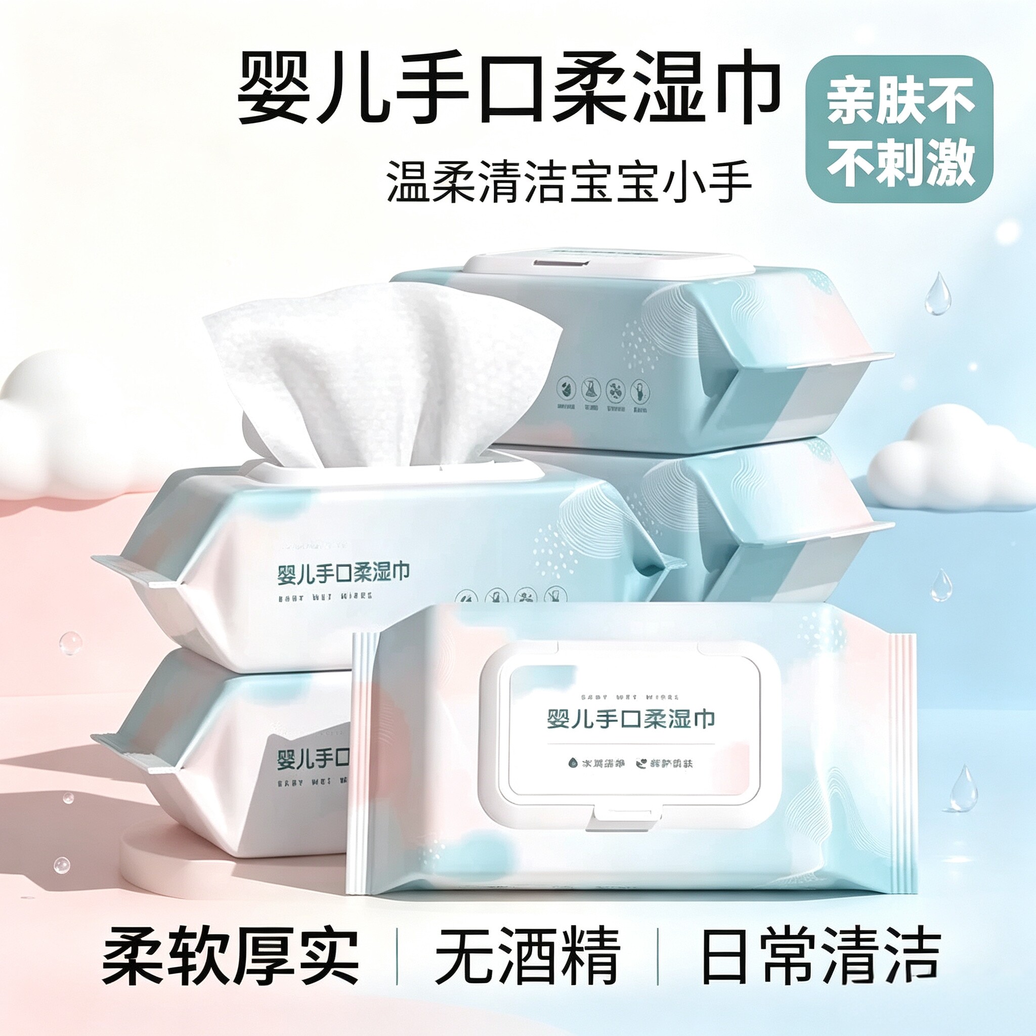 湿巾大包婴幼儿童新生手口专用湿巾纸擦脸去油洗脸家用亲肤不刺激