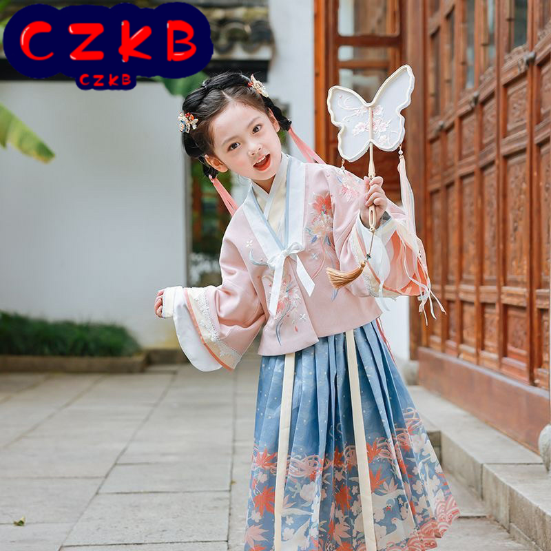 汉服儿童女春秋古装小女孩明制三
