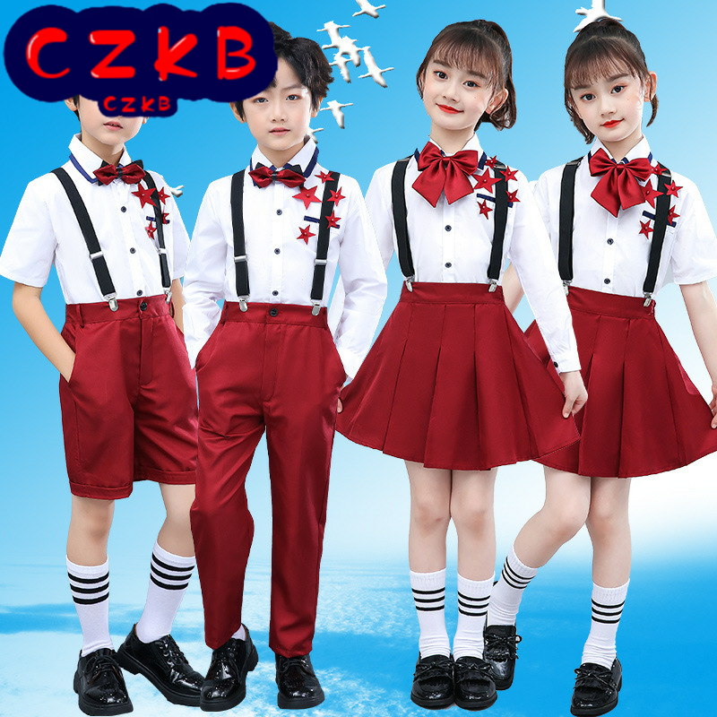 中小学生大合唱团演出服儿童背带