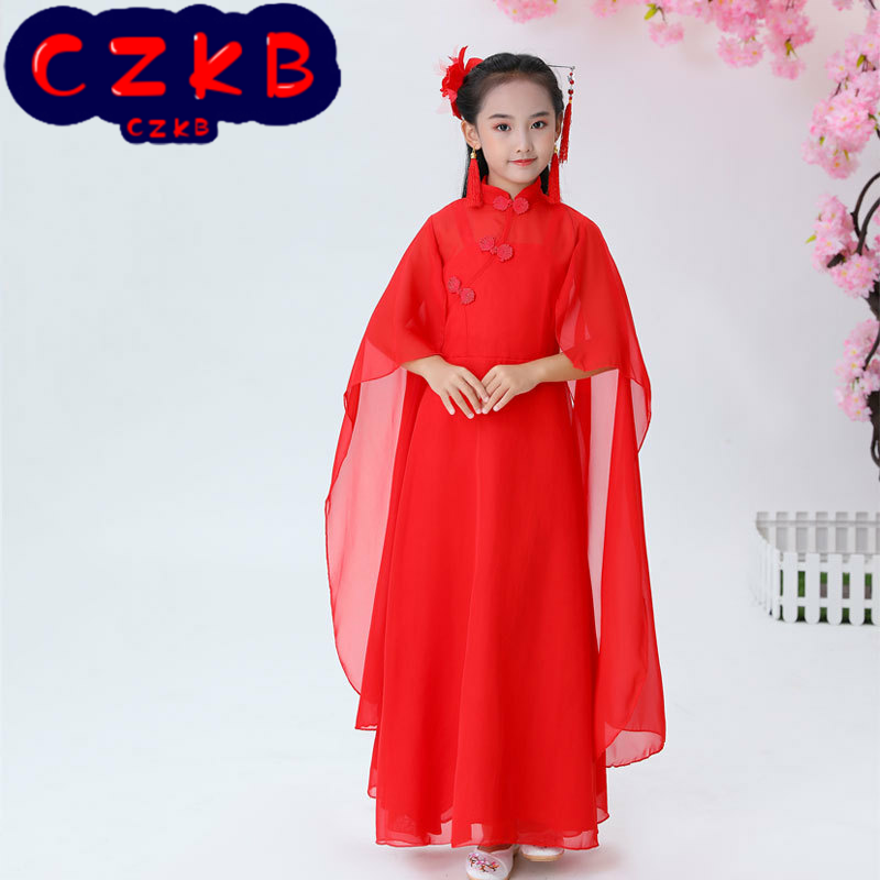 古筝服装仙气儿童演出服女童中国