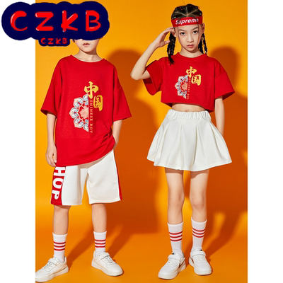 儿童啦啦队演出服运动会国潮班服