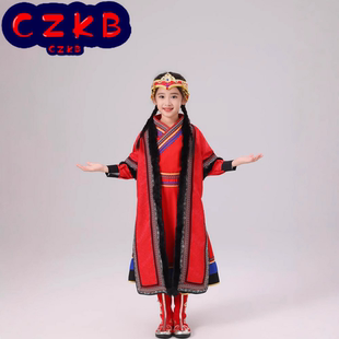 新款儿童藏族服装舞蹈演出服女童男童蒙古藏族服饰秋冬季民族服装