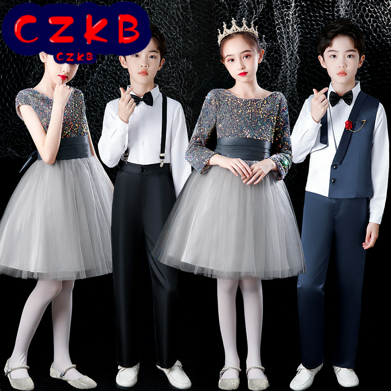 国庆儿童合唱演出服中小学生大合