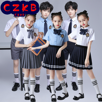 小学生毕业照班服校服套装衬衫五