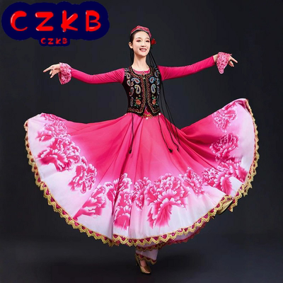 新疆舞蹈演出服新款高档大摆裙维