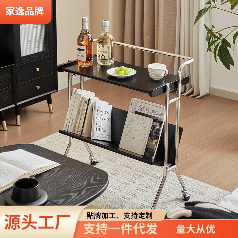 家逸实木沙发边几可移动小桌子客厅迷你C型茶几床头边桌简易茶台