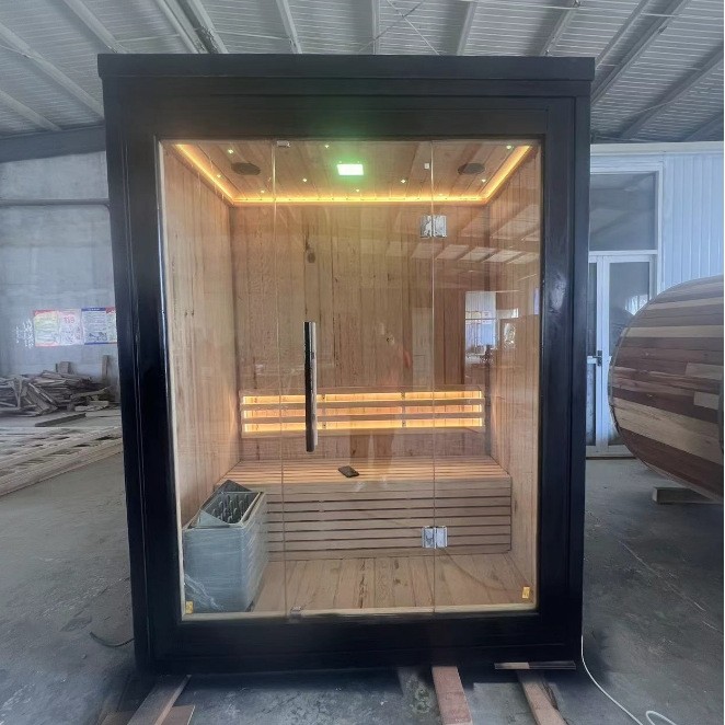 2024新型号2人户外木质蒸汽桑拿浴室，带铁杉长凳和地板,商业/办公家具,隔音房/静音仓,淘宝优惠券,粉丝福利购,淘宝优惠卷