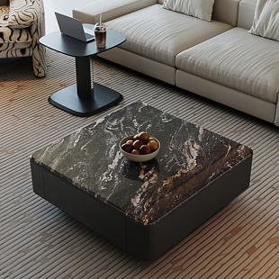 新款意式极简微晶石茶几现代简约客厅家用轻奢小户型高低方形组合