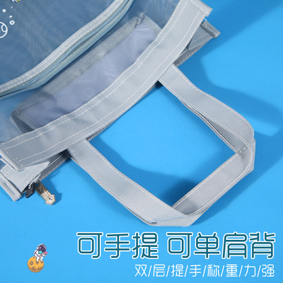 美术袋小学生手提袋双层补习袋画画工具学具袋儿童拎书袋一年级男