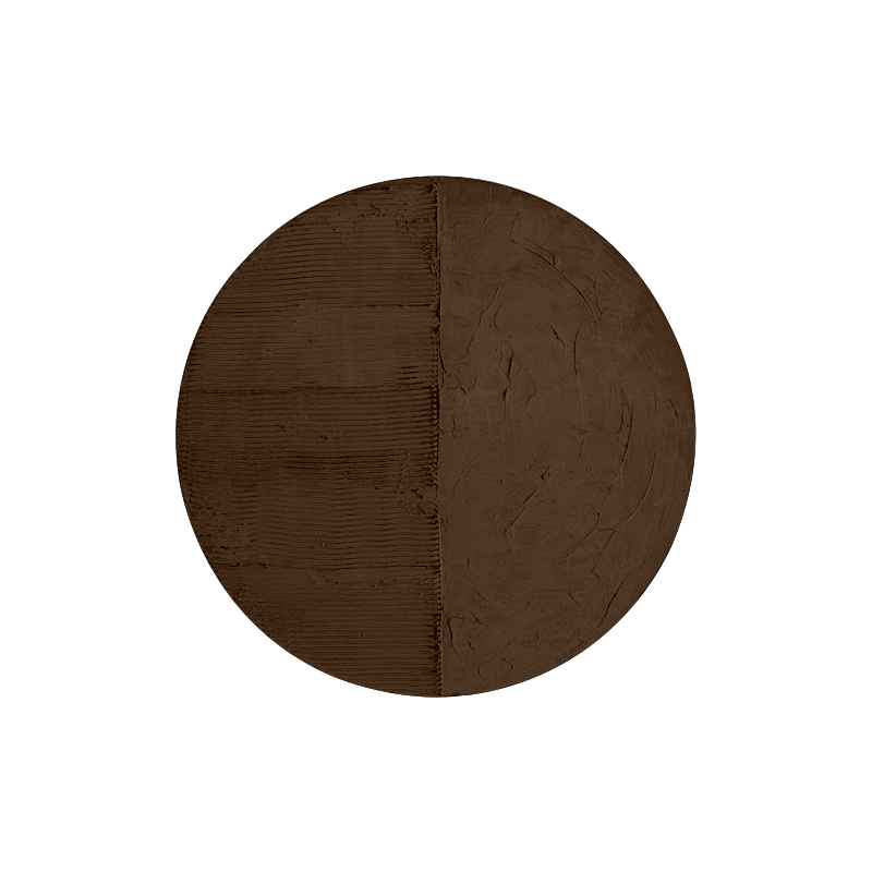 侘寂风卧室床头装饰画玄关挂画圆形组合手绘立体肌理抽象意境壁画图片