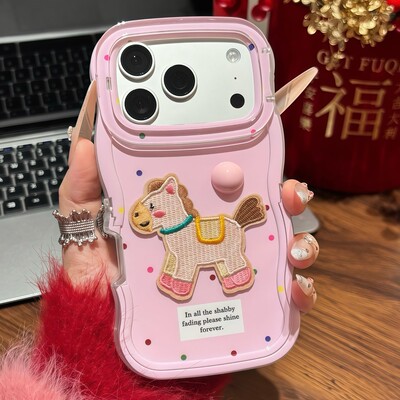 新年波点刺绣小马新款马年适用苹果17Pro手机壳iPhone16max小米15华为mate80pura70k90Reno14荣耀400vivox200