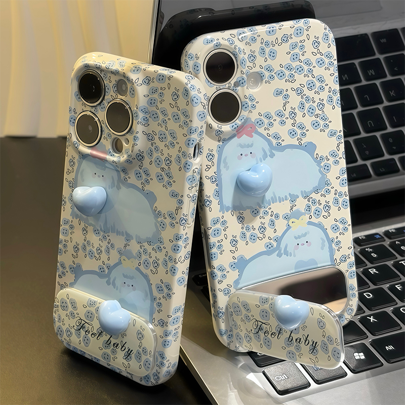 蓝翠花狗狗支架新款适用苹果16Promax手机壳iPhone15pro小米14华为mate50p60荣耀x200k70Reno13vivos19nova12