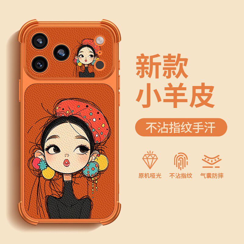 红礼帽女孩适用iPhone17promax手机壳苹果16pro小米17华为mate70Pura80nova15reno14荣耀500x200magic8finx9